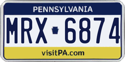 PA license plate MRX6874