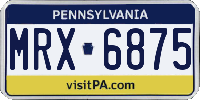 PA license plate MRX6875