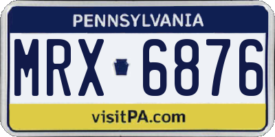 PA license plate MRX6876