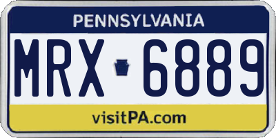 PA license plate MRX6889