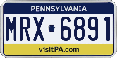 PA license plate MRX6891