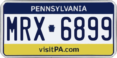 PA license plate MRX6899