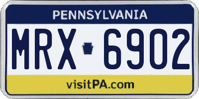 PA license plate MRX6902