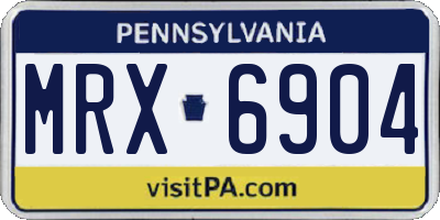 PA license plate MRX6904