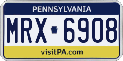 PA license plate MRX6908