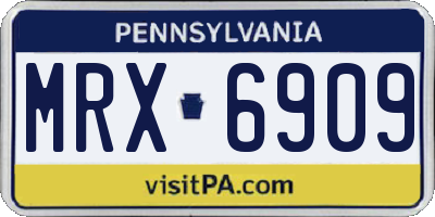PA license plate MRX6909