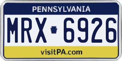PA license plate MRX6926