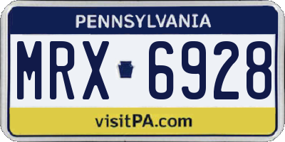 PA license plate MRX6928