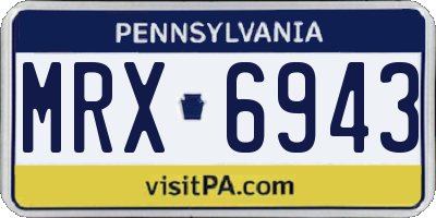 PA license plate MRX6943