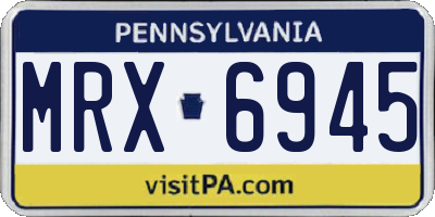 PA license plate MRX6945