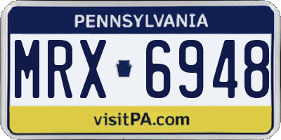 PA license plate MRX6948