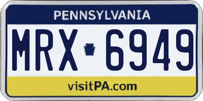 PA license plate MRX6949