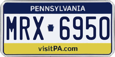 PA license plate MRX6950