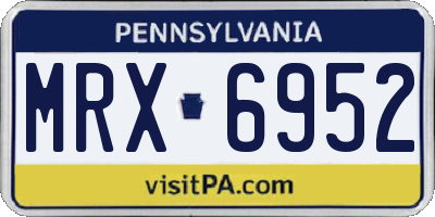 PA license plate MRX6952
