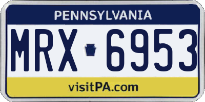 PA license plate MRX6953