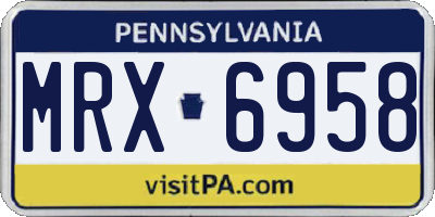 PA license plate MRX6958