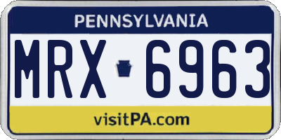 PA license plate MRX6963
