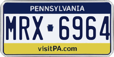 PA license plate MRX6964