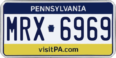 PA license plate MRX6969