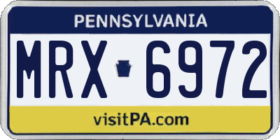 PA license plate MRX6972