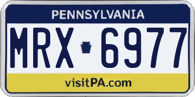 PA license plate MRX6977