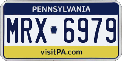 PA license plate MRX6979