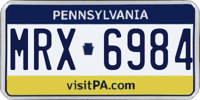 PA license plate MRX6984