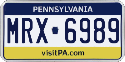 PA license plate MRX6989