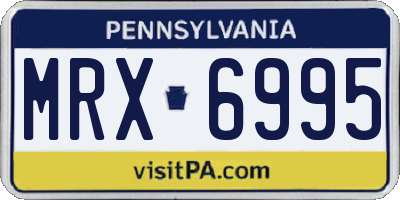 PA license plate MRX6995