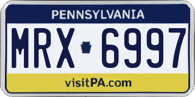 PA license plate MRX6997