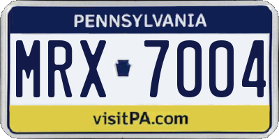 PA license plate MRX7004