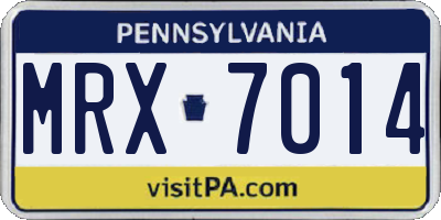 PA license plate MRX7014