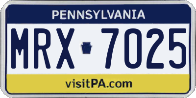 PA license plate MRX7025