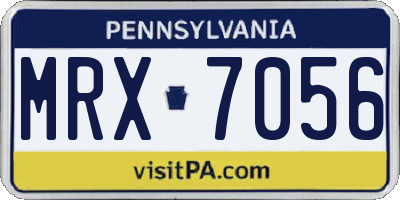 PA license plate MRX7056