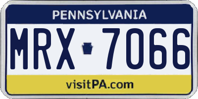 PA license plate MRX7066