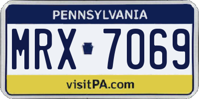 PA license plate MRX7069
