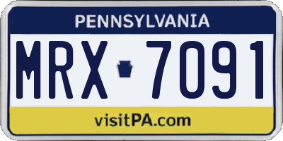 PA license plate MRX7091