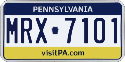 PA license plate MRX7101