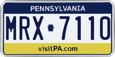 PA license plate MRX7110