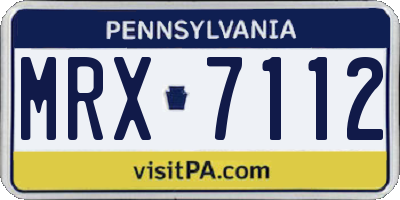 PA license plate MRX7112