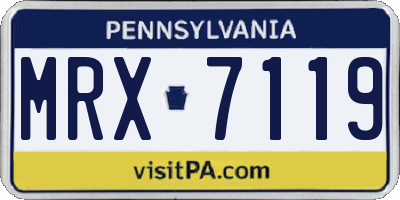 PA license plate MRX7119
