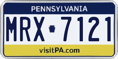 PA license plate MRX7121