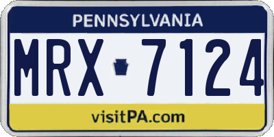 PA license plate MRX7124