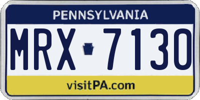 PA license plate MRX7130