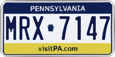 PA license plate MRX7147