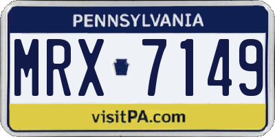 PA license plate MRX7149
