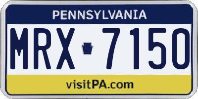 PA license plate MRX7150