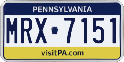 PA license plate MRX7151