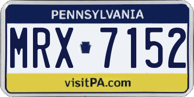 PA license plate MRX7152