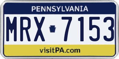 PA license plate MRX7153